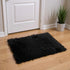 2' X 3' Black Faux Sheepskin Animal Print Washable Area Rug